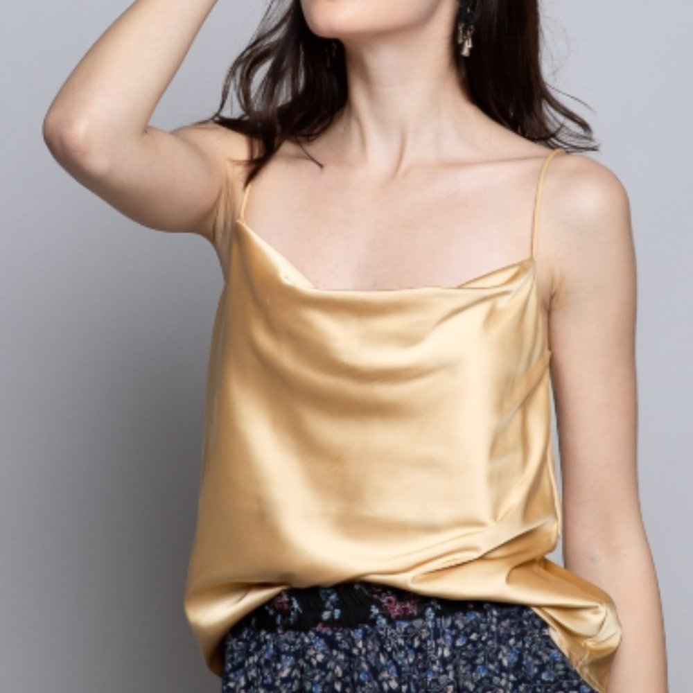 🚚 NWT POL Gold Satiny Camisole
